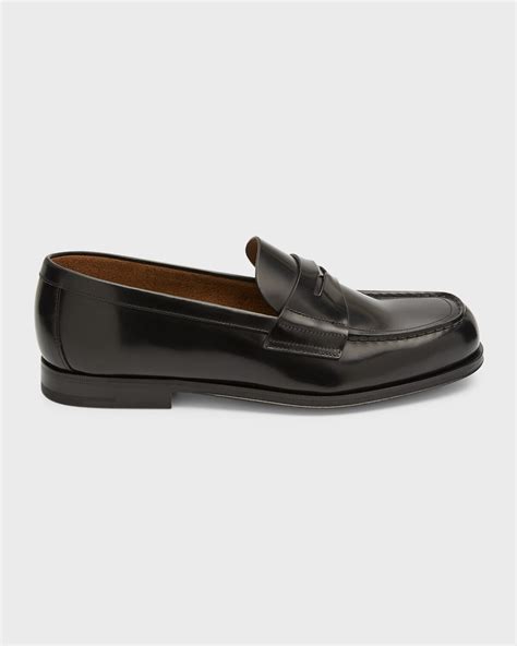 prada spazzolato nero|Prada spazzolato penny loafers.